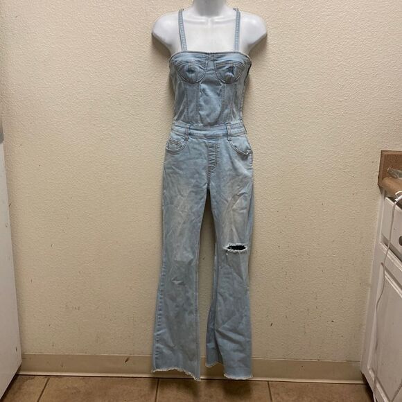 SJYP Denim Bustier Jumpsuit Small - Picture 1 of 8